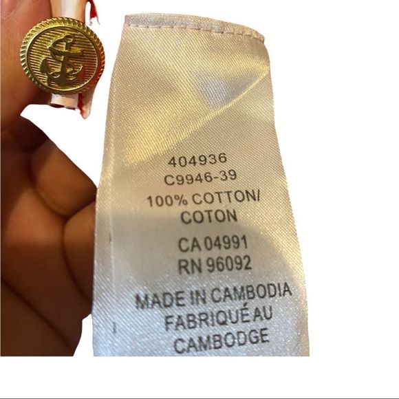 DALIA Red/White Stripe Long Sleeve Crew Neck Sweater with Shoulder Buttons Small - Picture 5 of 7